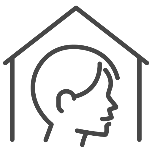 Coronavirus, home, self quarantine, social distancing icon